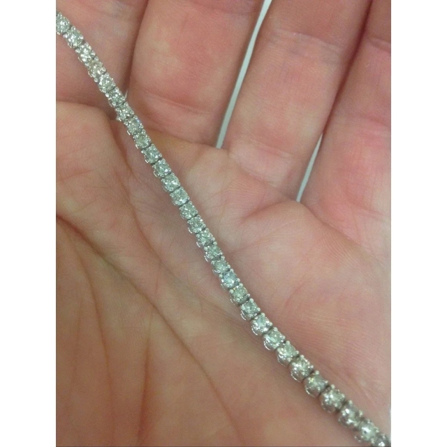Landou Jewelry 925 Sterling Silver Cubic Zirconia 7-inch Tennis Bracelet