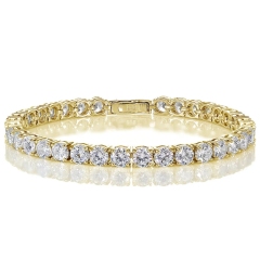 Landou Jewelry Sterling Silver Cubic Zirconia 5mm Round-cut Tennis Bracelet