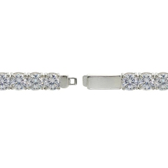 Landou Jewelry Sterling Silver Cubic Zirconia 5mm Round-cut Tennis Bracelet