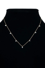 Landou Jewelry 925 Sterling Silver Layering Mini Cubic Zirconia Charm Necklace
