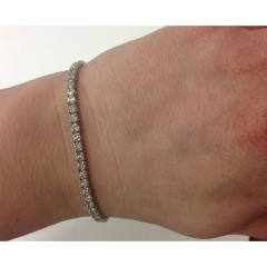 Landou Jewelry 925 Sterling Silver Cubic Zirconia 7-inch Tennis Bracelet