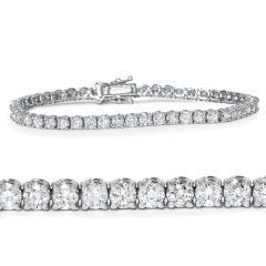 Landou Jewelry 925 Sterling Silver Cubic Zirconia 7-inch Tennis Bracelet
