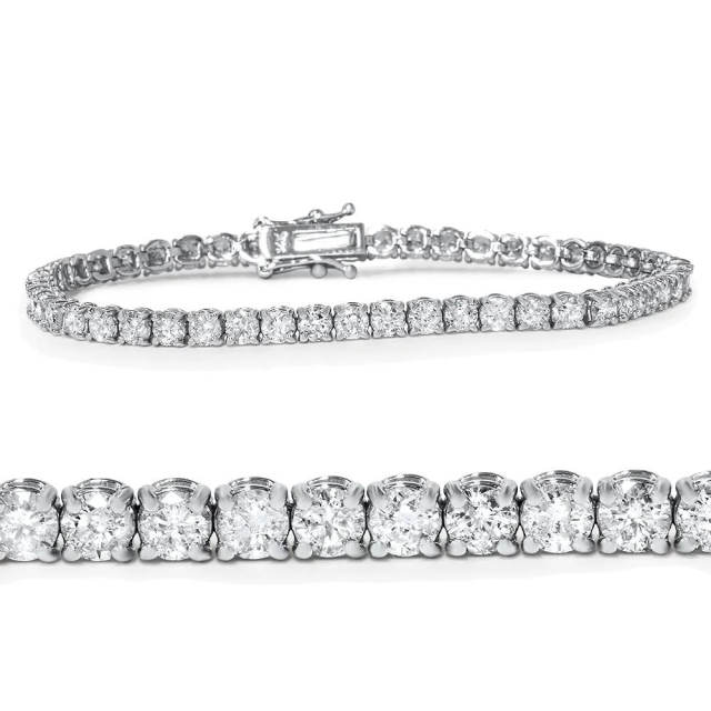 Landou Jewelry 925 Sterling Silver Cubic Zirconia 7-inch Tennis Bracelet