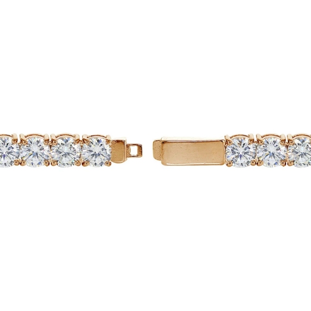 Landou Jewelry Sterling Silver Cubic Zirconia 5mm Round-cut Tennis Bracelet