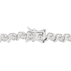Landou Jewelry Sterling Silver Cubic Zirconia Accent S-link Tennis Bracelet