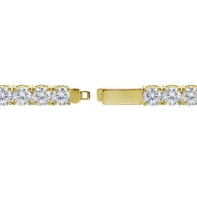 Landou Jewelry Sterling Silver Cubic Zirconia 5mm Round-cut Tennis Bracelet