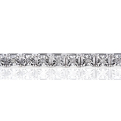 Landou Jewelry Sterling Silver Illusion Set Cubic Zirconia Tennis Bracelet