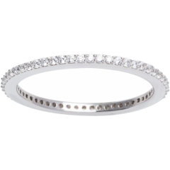 Landou Jewelry Sterling Silver Cubic Zirconia Eternity Stackable Ring