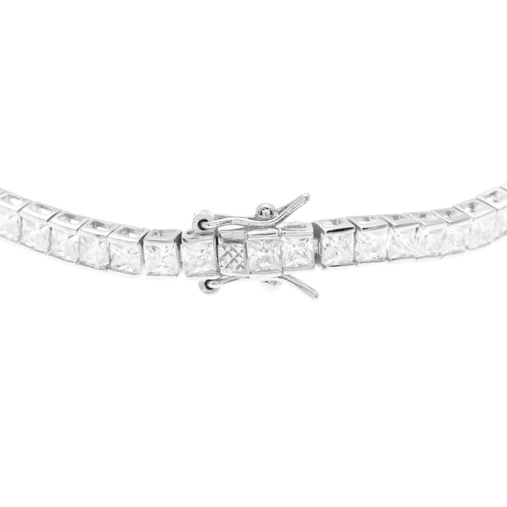 Landou Jewelry 925 Sterling Silver Cubic Zirconia Tennis Bracelet 7.5" Long x 5.75mm Wide