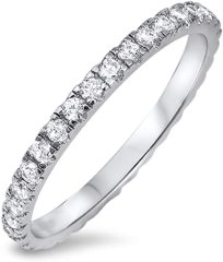 Landou Jewelry Sterling Silver White Cubic Zirconia Ring for Women