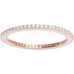 Landou Jewelry Sterling Silver Cubic Zirconia Eternity Stackable Ring