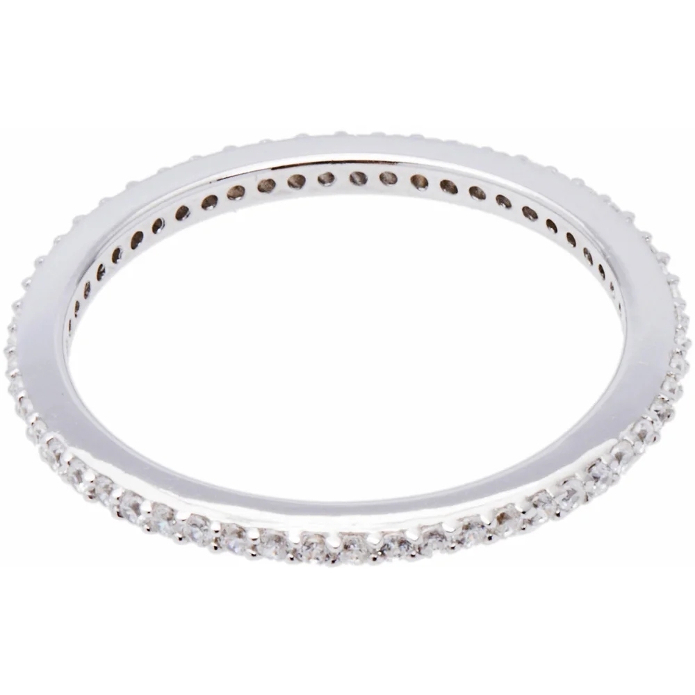 Landou Jewelry Sterling Silver Cubic Zirconia Eternity Stackable Ring