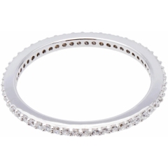 Landou Jewelry Sterling Silver Cubic Zirconia Eternity Stackable Ring