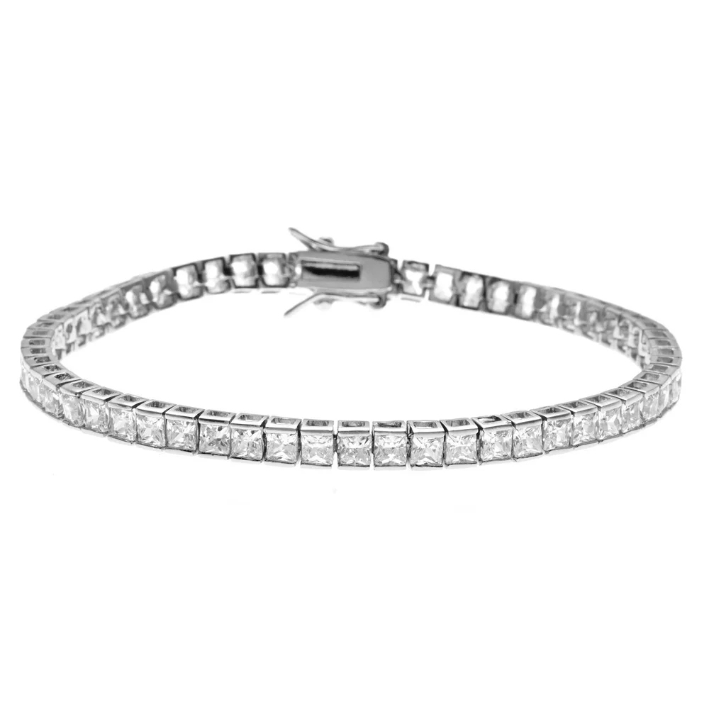 Landou Jewelry 925 Sterling Silver Cubic Zirconia Tennis Bracelet 7.5" Long x 5.75mm Wide