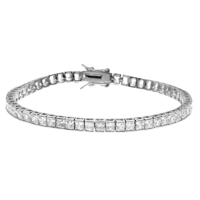 Landou Jewelry 925 Sterling Silver Cubic Zirconia Tennis Bracelet 7.5" Long x 5.75mm Wide