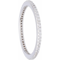 Landou Jewelry Sterling Silver Cubic Zirconia Eternity Stackable Ring