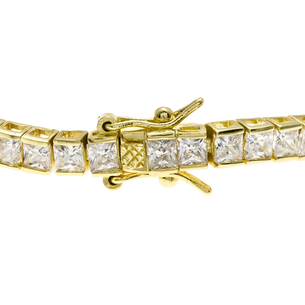 Landou Jewelry 925 Sterling Silver Cubic Zirconia Tennis Bracelet 7.5" Long x 5.75mm Wide
