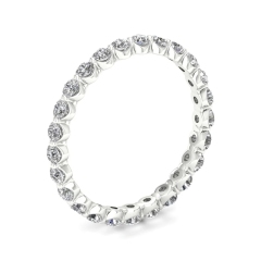 Landou Jewelry Sterling Silver Cubic Zirconia 14K Gold Plated Eternity Wedding Band Ring