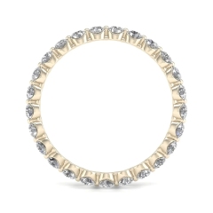Landou Jewelry Sterling Silver Cubic Zirconia 14K Gold Plated Eternity Wedding Band Ring