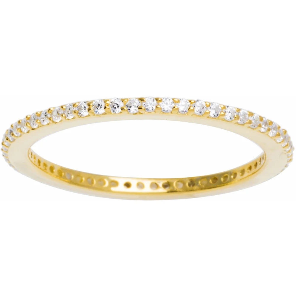 Landou Jewelry Sterling Silver Cubic Zirconia Eternity Stackable Ring