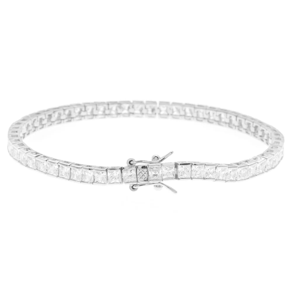 Landou Jewelry 925 Sterling Silver Cubic Zirconia Tennis Bracelet 7.5" Long x 5.75mm Wide