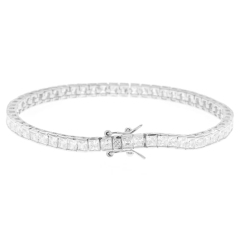 Landou Jewelry 925 Sterling Silver Cubic Zirconia Tennis Bracelet 7.5" Long x 5.75mm Wide