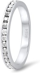Landou Jewelry Sterling Silver White Cubic Zirconia Wedding Band Ring