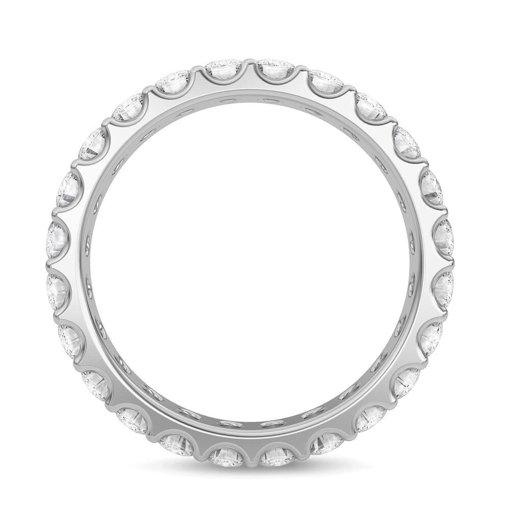 Landou Jewelry Sterling Silver Cubic Zirconia Created Moissanite Full Eternity Band Ring