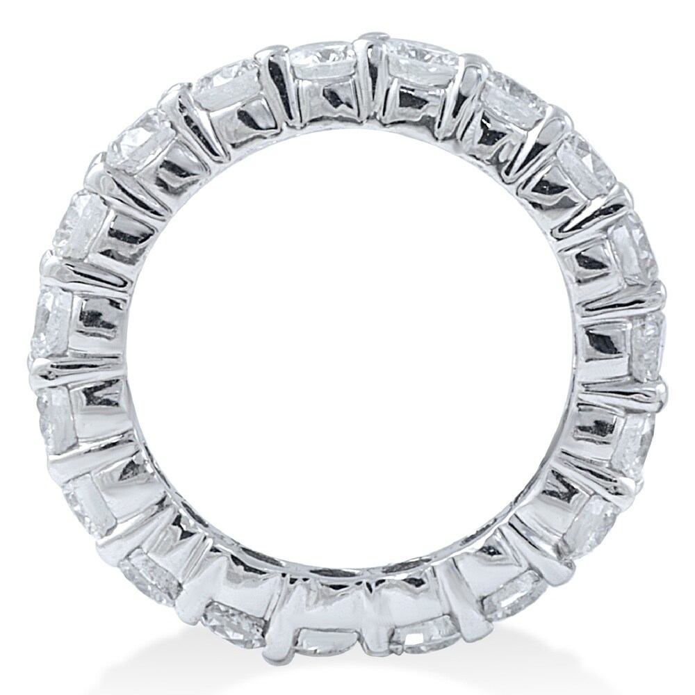 Landou Jewelry Sterling Silver White Cubic Zirconia Eternity Wedding Ring