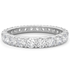 Landou Jewelry Sterling Silver Cubic Zirconia Created Moissanite Full Eternity Band Ring