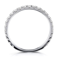Landou Jewelry Sterling Silver Cubic Zirconia 3-Quarter Eternity Wedding Band Ring