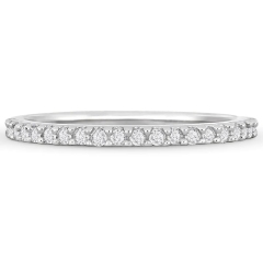 Landou Jewelry Sterling Silver White Cubic Zirconia Stackable Anniversary Wedding Band Ring