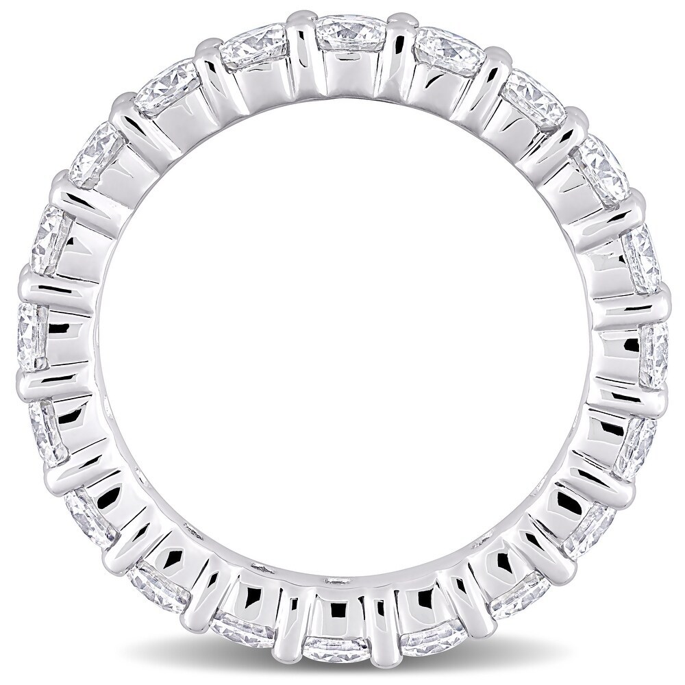 Landou Jewelry Sterling Silver Cubic Zirconia Created Moissanite Full Eternity Band Ring