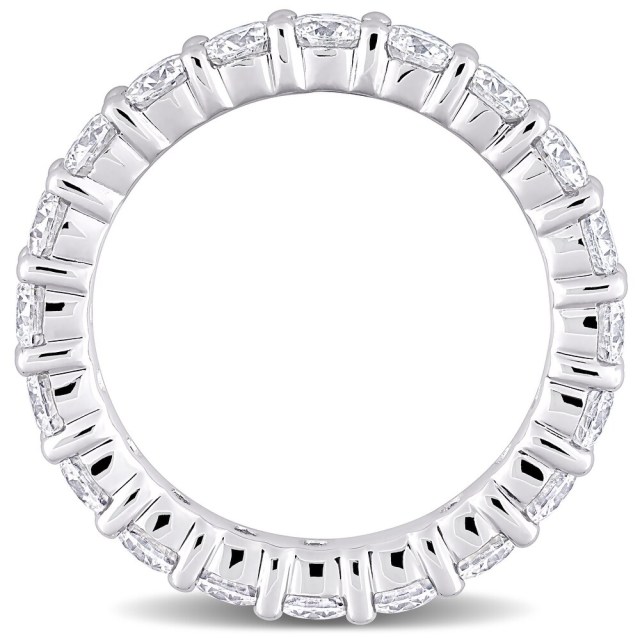 Landou Jewelry Sterling Silver Cubic Zirconia Created Moissanite Full Eternity Band Ring