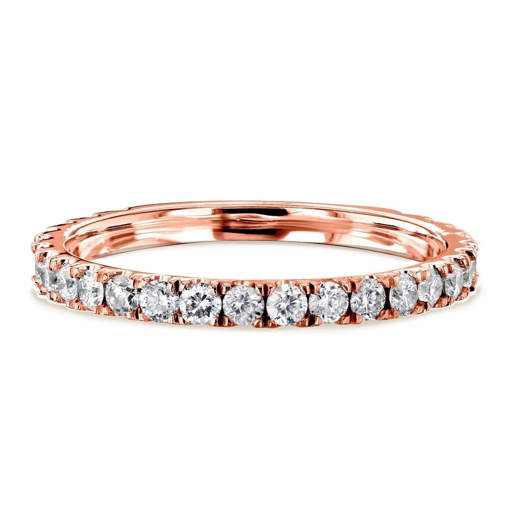 Landou Jewelry Sterling Silver Cubic Zirconia 3-Quarter Eternity Wedding Band Ring