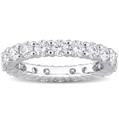 Landou Jewelry Sterling Silver Cubic Zirconia Created Moissanite Full Eternity Band Ring