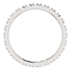 Landou Jewelry Sterling Silver White Cubic Zirconia Eternity Wedding Ring