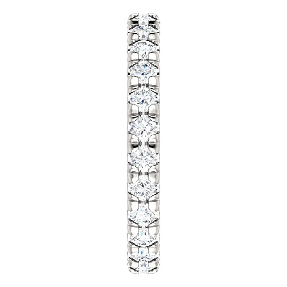 Landou Jewelry Sterling Silver White Cubic Zirconia Eternity Wedding Ring