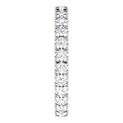 Landou Jewelry Sterling Silver White Cubic Zirconia Eternity Wedding Ring