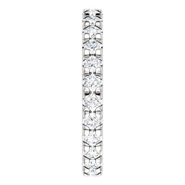 Landou Jewelry Sterling Silver White Cubic Zirconia Eternity Wedding Ring