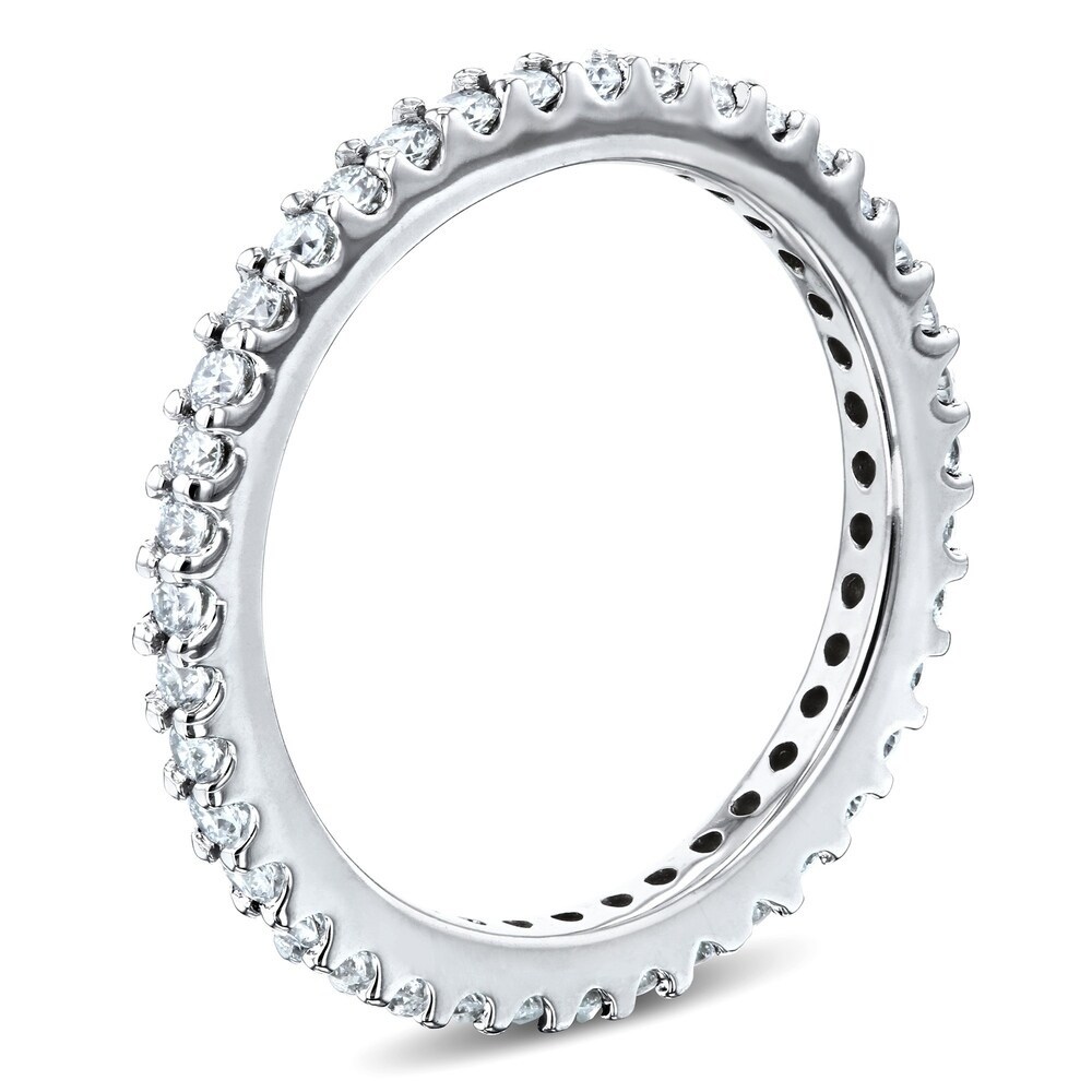 Landou Jewelry Sterling Silver White Cubic Zirconia Prong Eternity Women's Wedding Band Ring