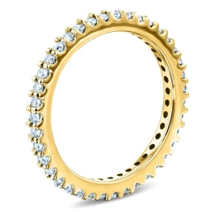 Landou Jewelry Sterling Silver White Cubic Zirconia Prong Eternity Women's Wedding Band Ring