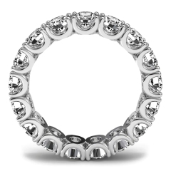 Landou Jewelry Sterling Silver White Cubic Zirconia Prong Eternity Women's Wedding Band Ring