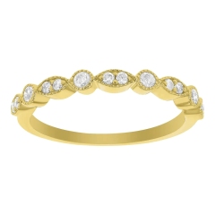 Landou Jewelry Sterling Silver Cubic Zirconia Vintage Band Ring