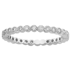 Landou Jewelry Sterling Silver Cubic Zirconia Vintage Eternity Wedding Band Ring