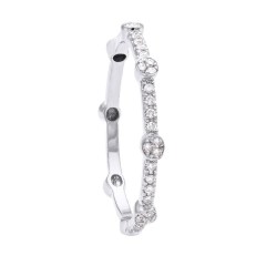 Landou Jewelry Sterling Silver Cubic Zirconia Stackable Eternity Band Ring