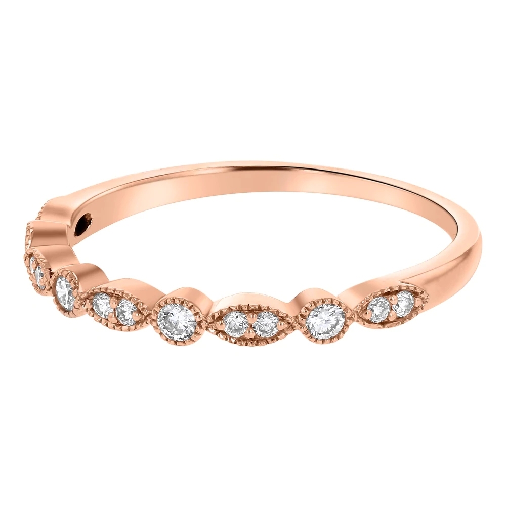 Landou Jewelry Sterling Silver Cubic Zirconia Vintage Band Ring