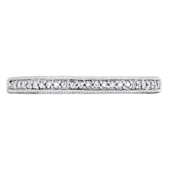 Landou Jewelry Sterling Silver Cubic Zirconia Stackable Semi-Eternity Band Ring