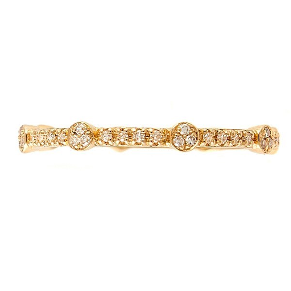 Landou Jewelry Sterling Silver Cubic Zirconia Stackable Eternity Band Ring