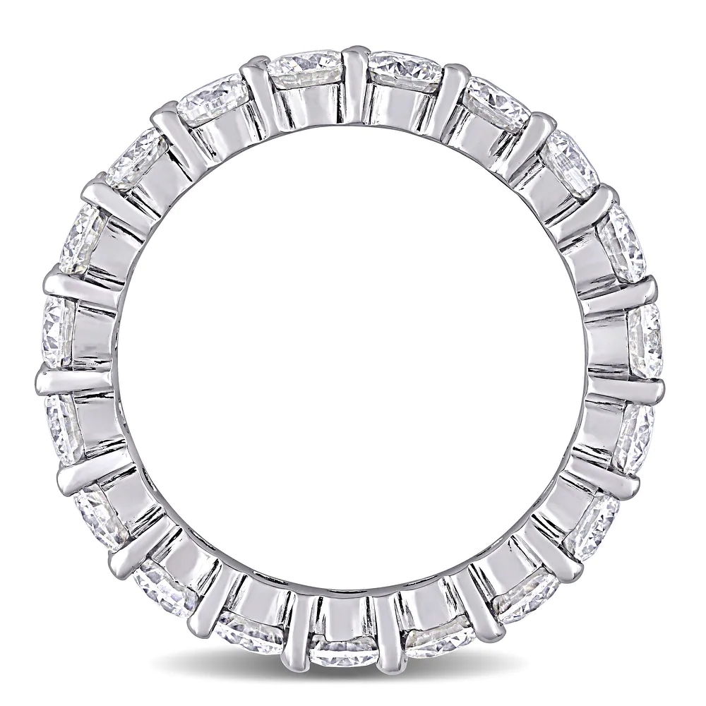 Landou Jewelry Sterling Silver White Cubic Zirconia Full Eternity Band Ring in Rhodium Plated